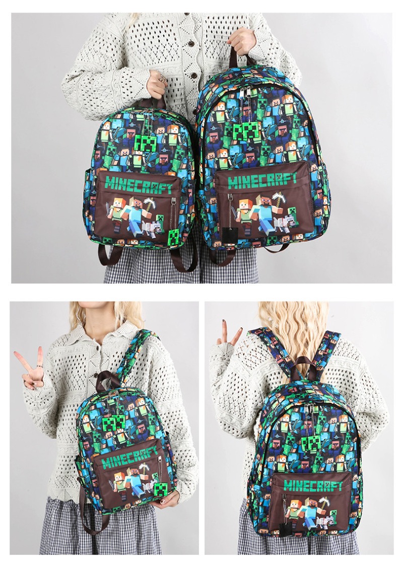 Men Shoes Models - In Stock Minecraft Backpack Graffiti Print