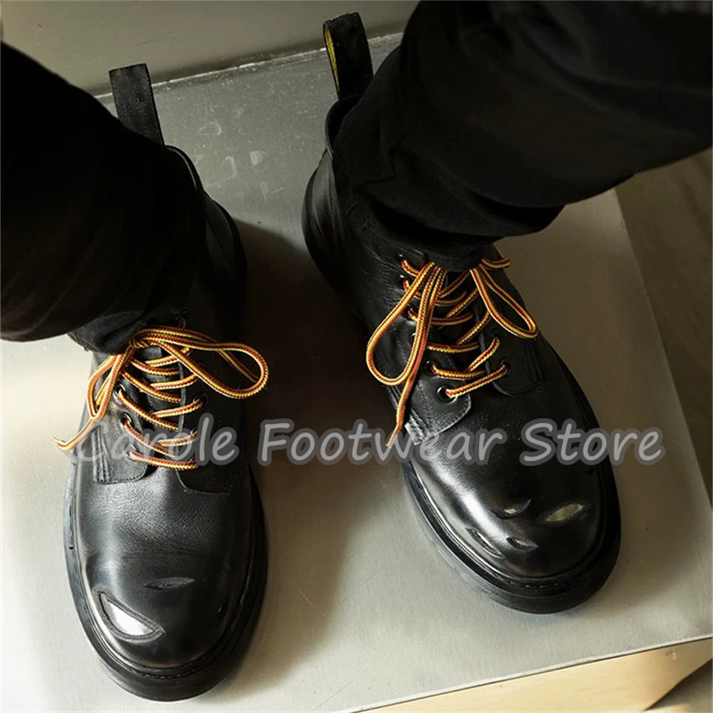 Damaged Design Round Toe Chunk - đánh giá và giá Men'S Shoes Business Casual